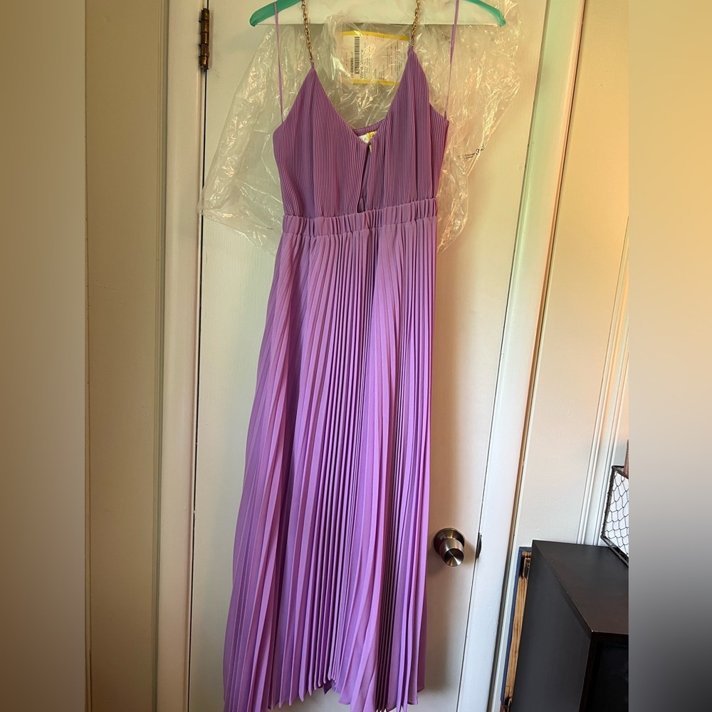 ASTR Lavender Pleated Midi Dress